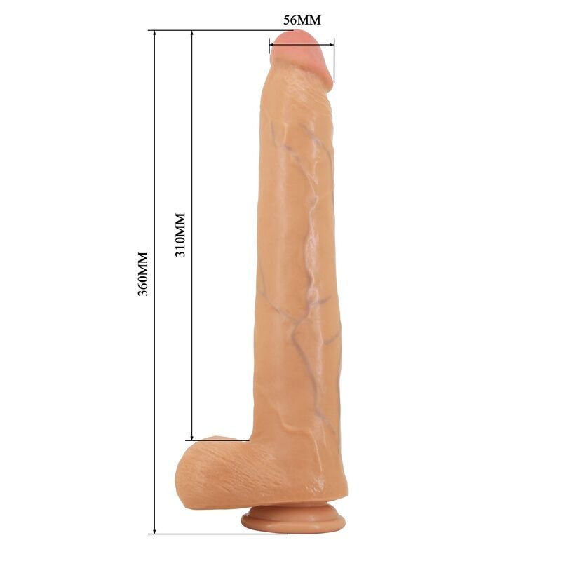 PRETTY LOVE - ANSEL DILDO REALISTA 36 CM Ø 4,8 CM TPE COR DE CARNE - Imagem 2