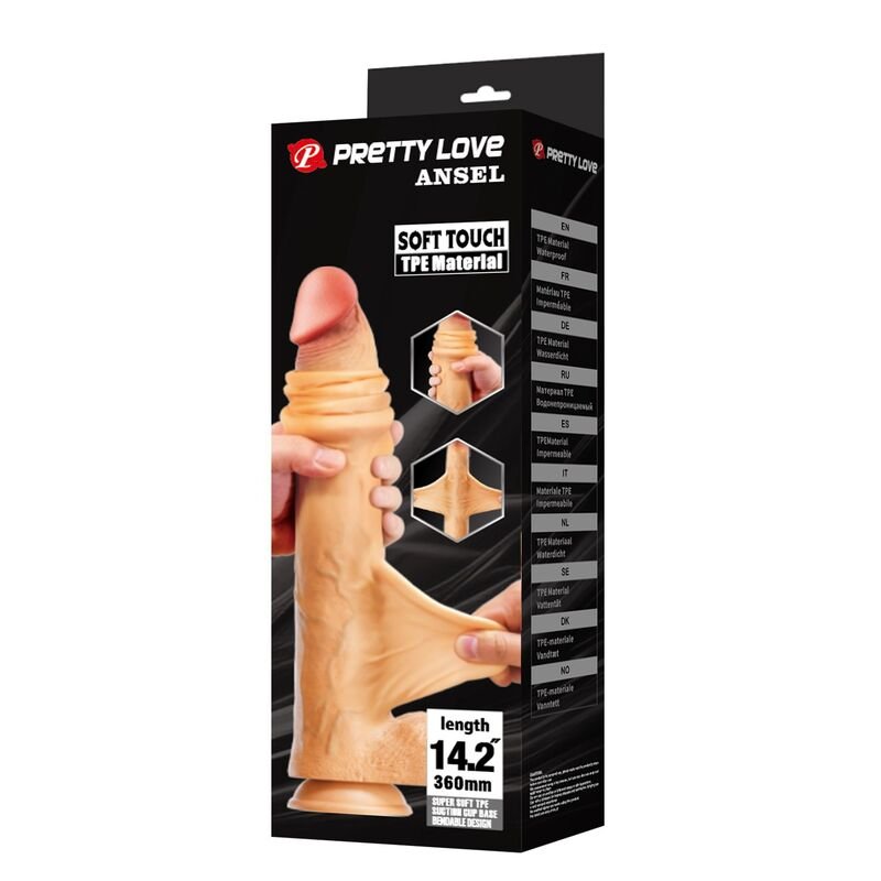 PRETTY LOVE - ANSEL DILDO REALISTA 36 CM Ø 4,8 CM TPE COR DE CARNE - Imagem 5