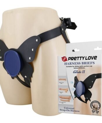 PRETTY LOVE - CALCINHA UNIVERSAL COM ARNÊS PRETA E AZUL - Imagem 4