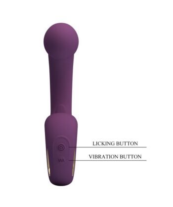 PRETTY LOVE - BRYNNLEE Vibrador Recarregável com Estimulador Oral, 10 Vibrações e 5 Funções de Lambida, Roxo - Imagem 2