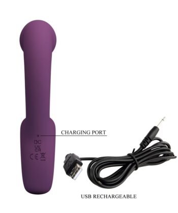 PRETTY LOVE - BRYNNLEE Vibrador Recarregável com Estimulador Oral, 10 Vibrações e 5 Funções de Lambida, Roxo - Imagem 5