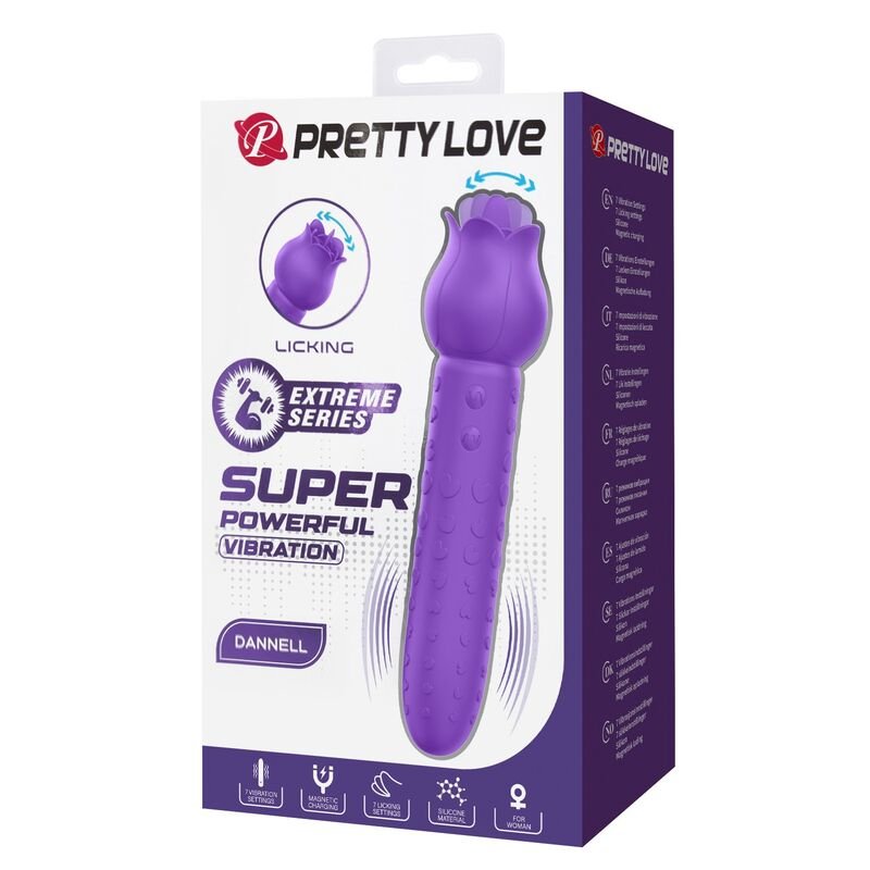 PRETTY LOVE - Vibrador estimulador oral e clitoriano recarregável DANNELL, roxo - Imagem 2