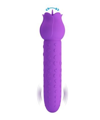 PRETTY LOVE - Vibrador estimulador oral e clitoriano recarregável DANNELL, roxo - Imagem 3