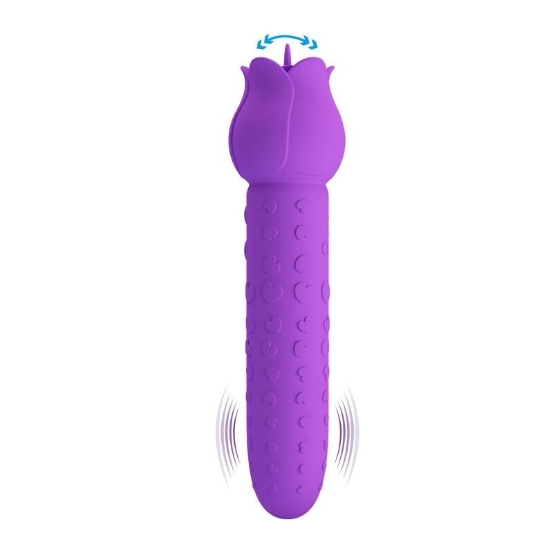 PRETTY LOVE - Vibrador estimulador oral e clitoriano recarregável DANNELL, roxo - Imagem 3