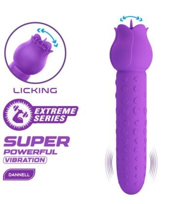 PRETTY LOVE - Vibrador estimulador oral e clitoriano recarregável DANNELL, roxo