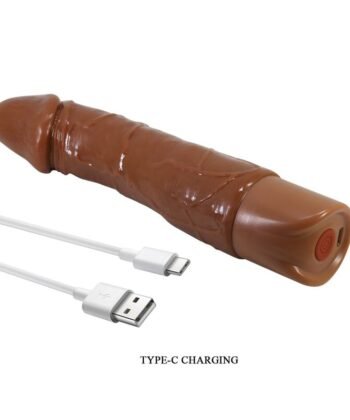 PRETTY LOVE - VIBRADOR REALISTA DONALD 19,5 CM Ø 4 CM MARROM - Imagem 4