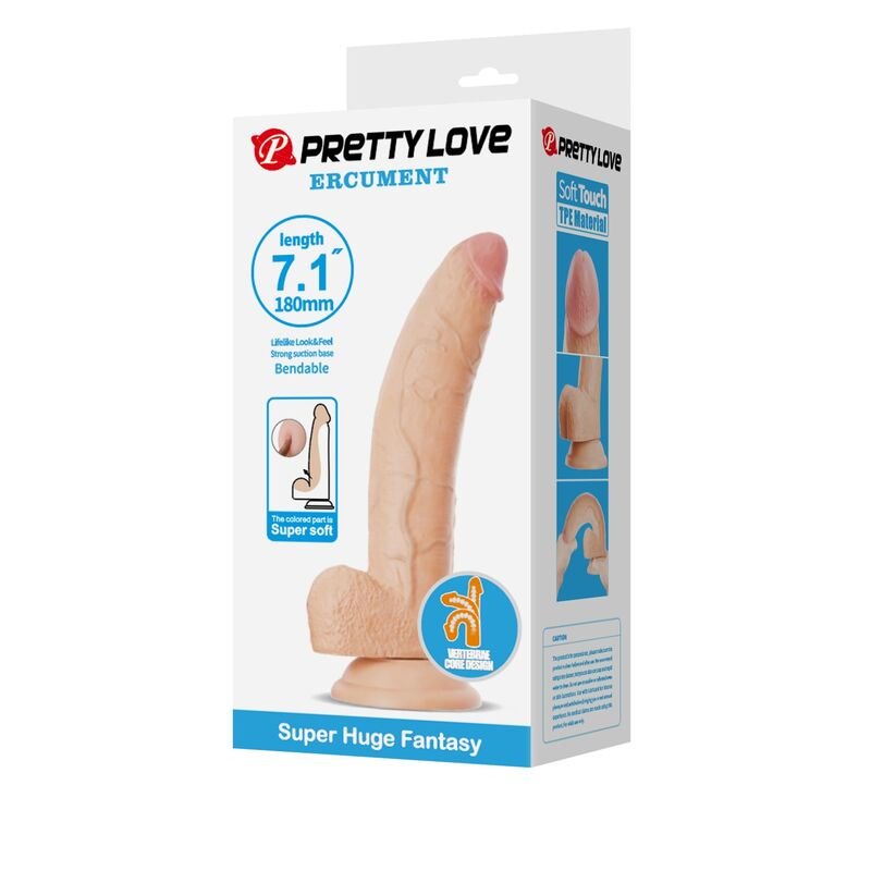 PRETTY LOVE - ELLCUMENT DILDO FLEXÍVEL REALISTA 18 CM Ø 4,5 CM TPE NATURAL - Imagem 4