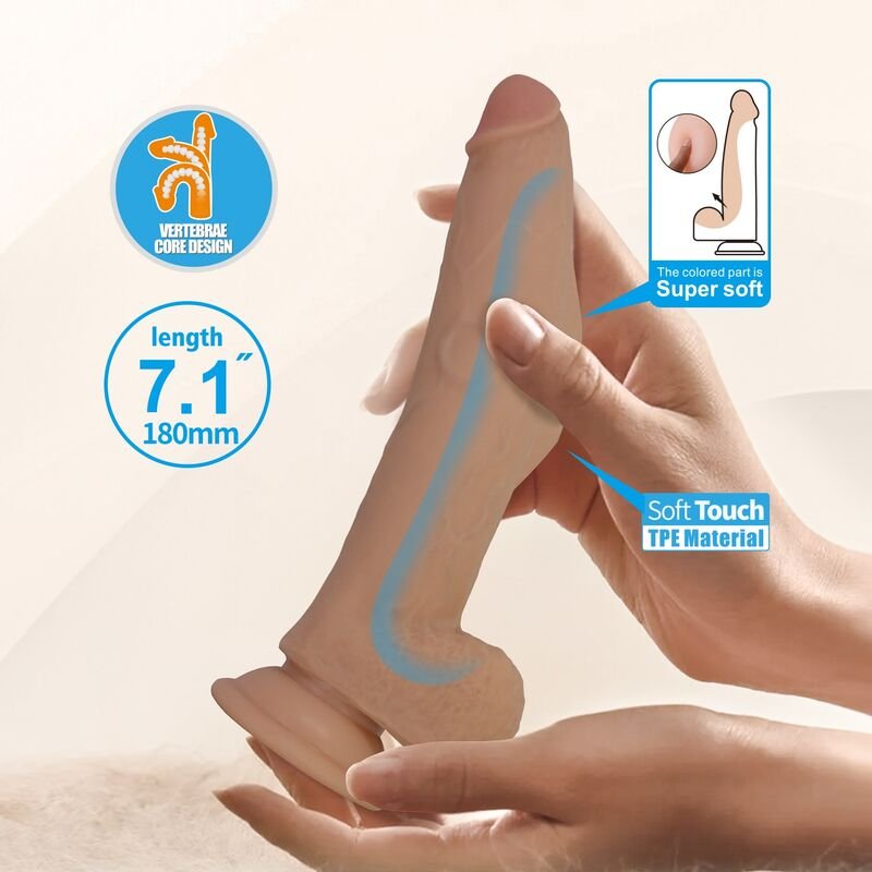PRETTY LOVE - ELLCUMENT DILDO FLEXÍVEL REALISTA 18 CM Ø 4,5 CM TPE NATURAL - Imagem 3