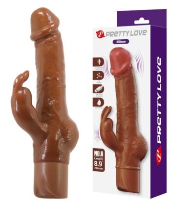 PRETTY LOVE - VIBRADOR REALISTA EM FORMATO DE COELHO ELLISON 22,6 CM Ø 4,2 CM MARROM - Imagem 5