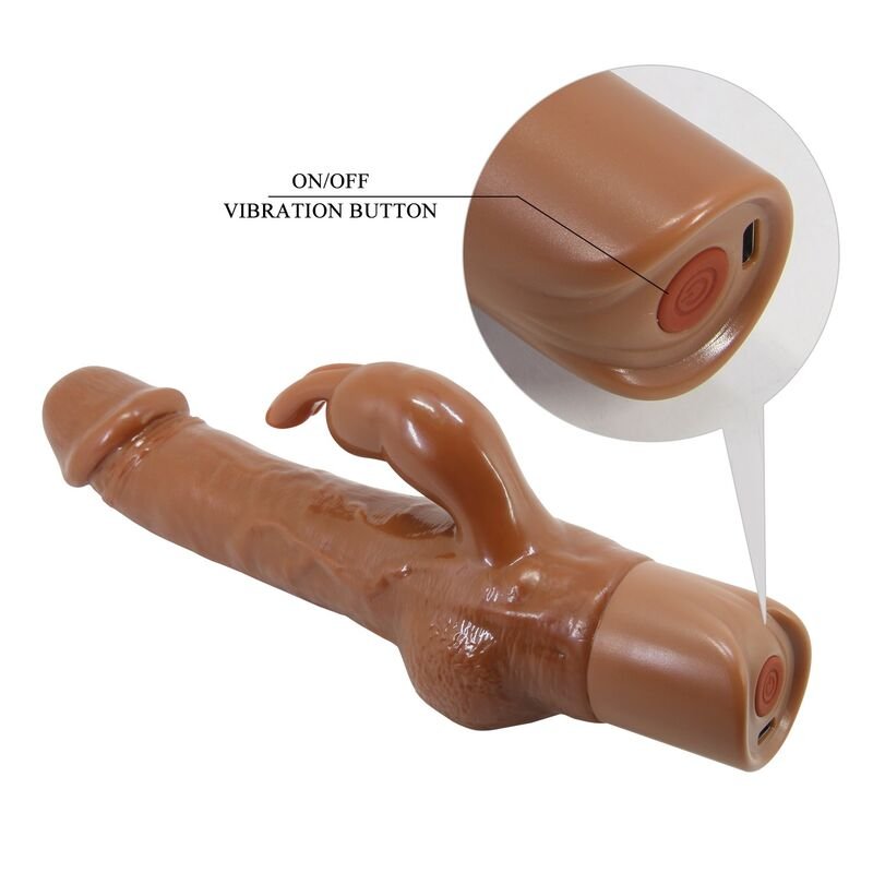 PRETTY LOVE - VIBRADOR REALISTA EM FORMATO DE COELHO ELLISON 22,6 CM Ø 4,2 CM MARROM - Imagem 3