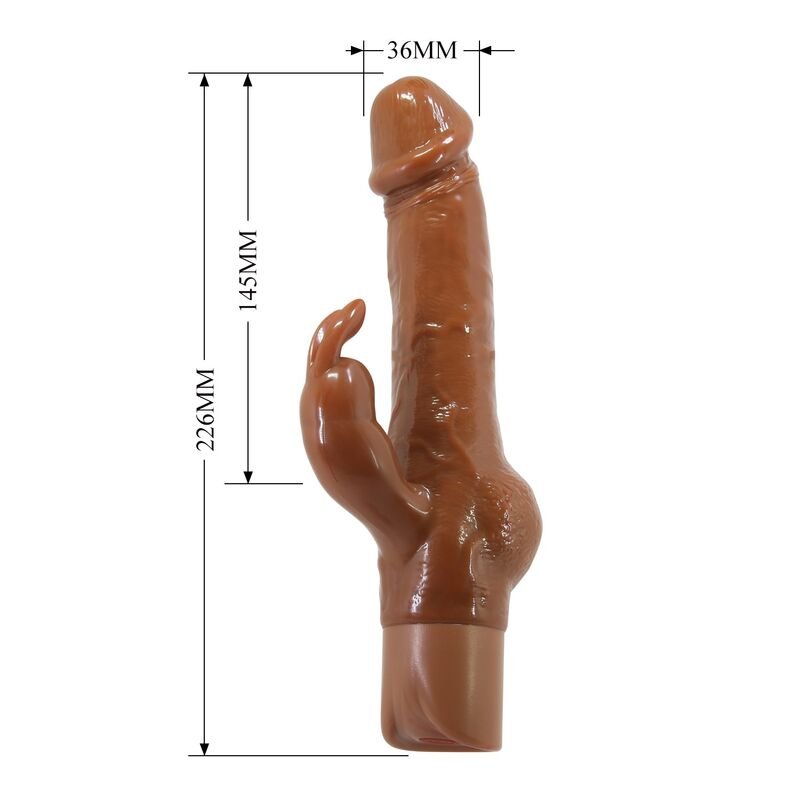 PRETTY LOVE - VIBRADOR REALISTA EM FORMATO DE COELHO ELLISON 22,6 CM Ø 4,2 CM MARROM - Imagem 4