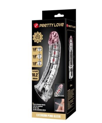 PRETTY LOVE - EXTENSOR PENIANO AJUSTÁVEL 26 CM Ø 4 CM TRANSPARENTE - Imagem 4