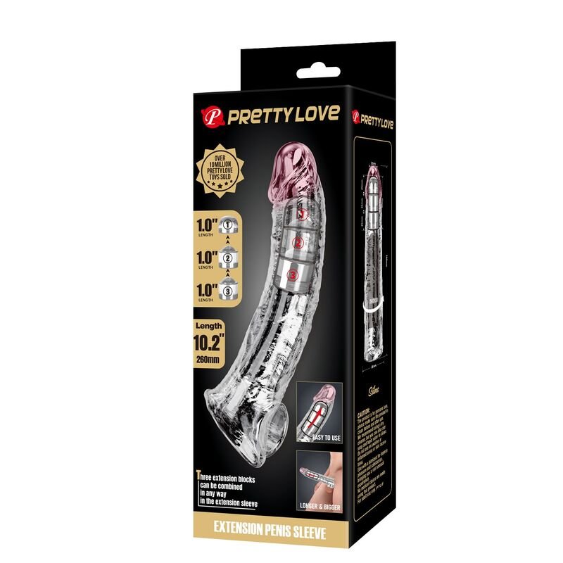 PRETTY LOVE - EXTENSOR PENIANO AJUSTÁVEL 26 CM Ø 4 CM TRANSPARENTE - Imagem 4