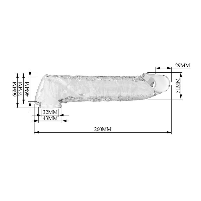 PRETTY LOVE - EXTENSOR PENIANO AJUSTÁVEL 26 CM Ø 4 CM TRANSPARENTE - Imagem 3