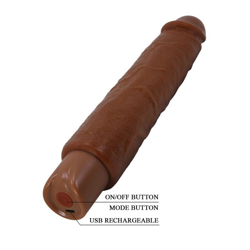 PRETTY LOVE - VIBRADOR REALISTA GAVIN 25 CM Ø 5 CM MARROM