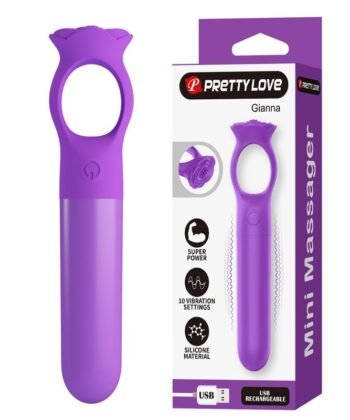 PRETTY LOVE - MINI VIBRADOR MASSAGEADOR RECARREGÁVEL GIANA ROXO - Imagem 3