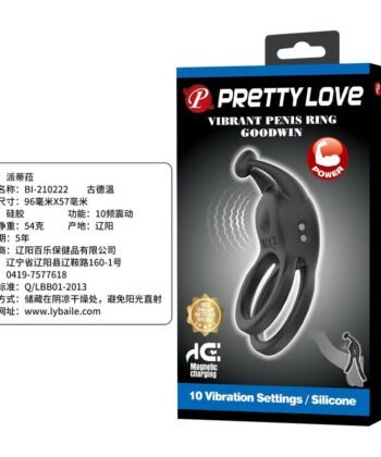 PRETTY LOVE - ANEL PENIANO VIBRATÓRIO DUPLO RECARREGÁVEL GOODWIN PRETO - Image 4