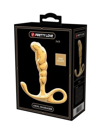 PRETTY LOVE - MASSAGEADOR DE PRÓSTATA JACK EM LIGA DE ZINCO DOURADO - Imagem 3