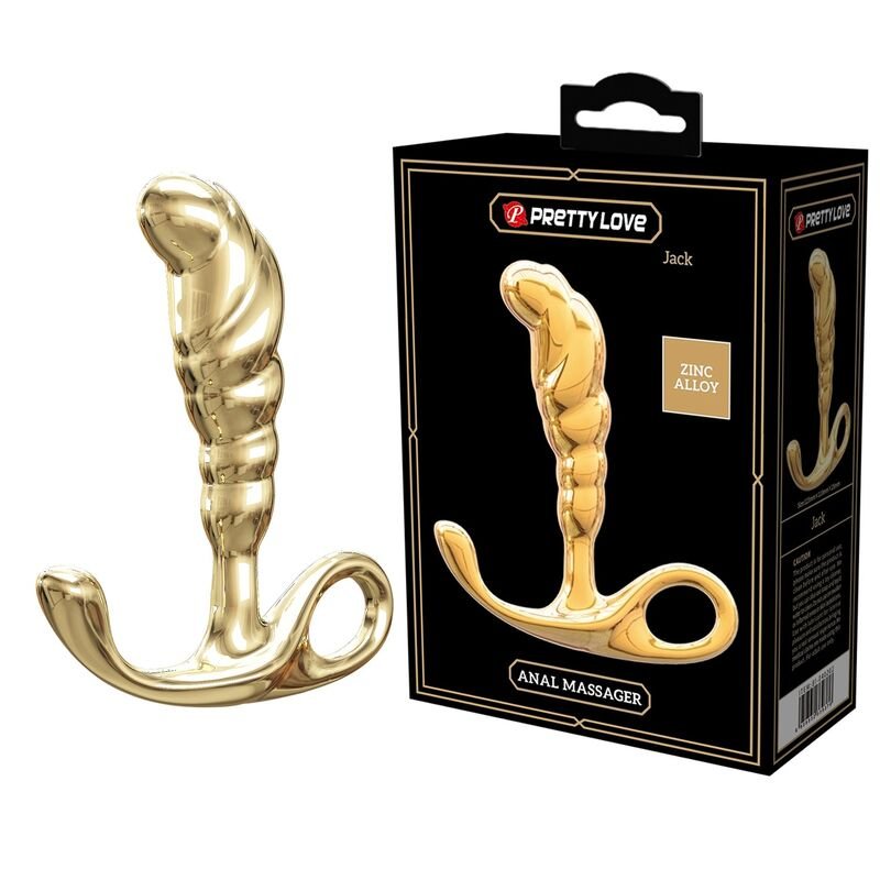 PRETTY LOVE - MASSAGEADOR DE PRÓSTATA JACK EM LIGA DE ZINCO DOURADO - Imagem 2