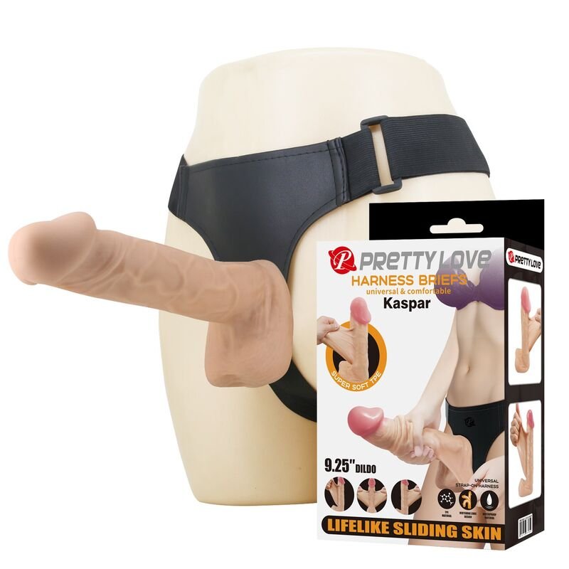 PRETTY LOVE - KASPAR HARNESS COM DILDO FLEXÍVEL 21 CM Ø 5 CM NATURAL - Image 2