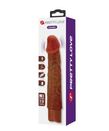 PRETTY LOVE - VIBRADOR REALISTA LEONARDO 20 CM Ø 4 CM MARROM - Imagem 4