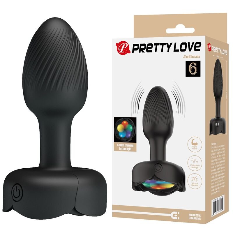 PRETTY LOVE - PLUG ANAL VIBRATÓRIO RECARREGÁVEL COM 10 MODOS - PRETO - Imagem 3