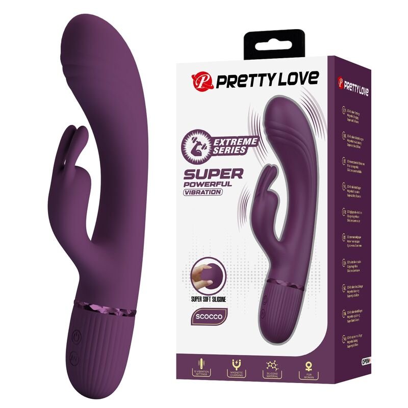 PRETTY LOVE - VIBRADOR COELHO RECARREGÁVEL ROCCO COM 10 FUNÇÕES - ROXO - Imagem 2
