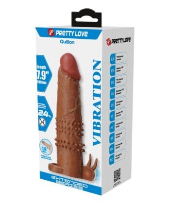 PRETTY LOVE - CAPA VIBRATÓRIA PARA PÊNIS QUILLON 20 CM Ø 4 CM MARROM - Imagem 3