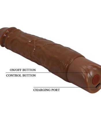 PRETTY LOVE - VIBRADOR REALISTA OWEN 22,5 CM Ø 4,5 CM MARROM - Imagem 3