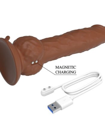 PRETTY LOVE - EREN, DILDO VIBRATÓRIO COM EMPURRAÇÃO, 20,5 CM Ø 4,5 CM, MARROM - Imagem 3
