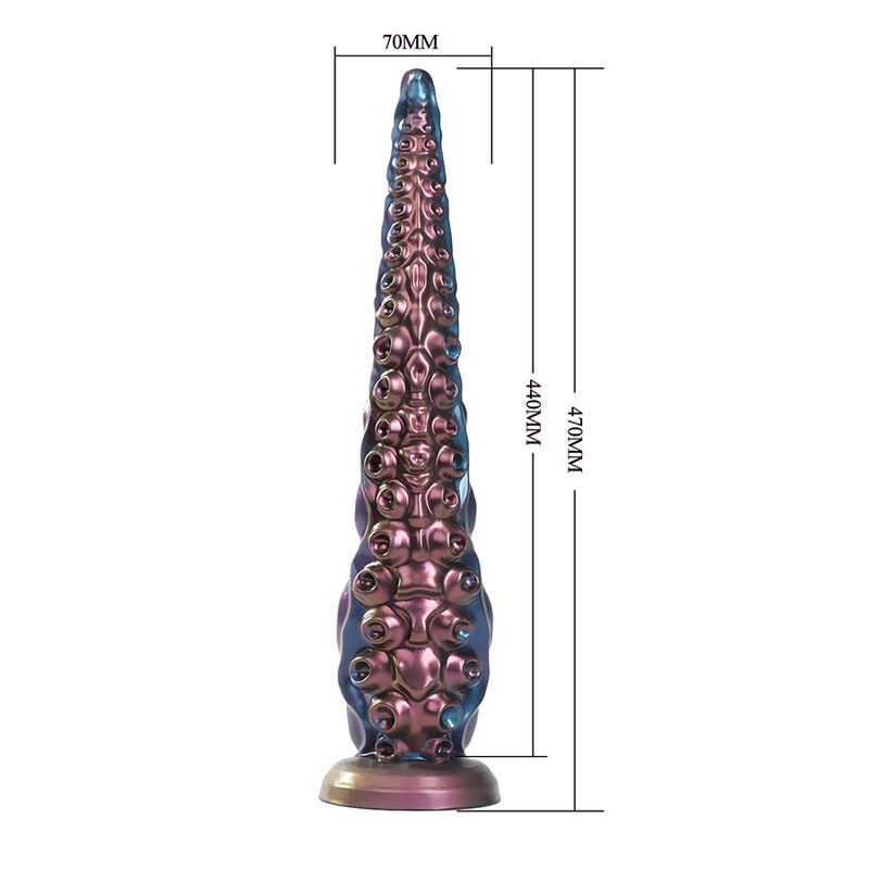 POWER MONSTERS - DILDO DE SILICONE FANTASIA TRICOLOR COM TENTÁCULOS ABISSAIS 46 CM Ø 7 CM - Image 5