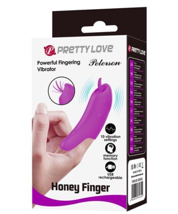 PRETTY LOVE - VIBRADOR DE DEDO RECARREGÁVEL PETERSON HONEY FINGER ROXO - Imagem 5