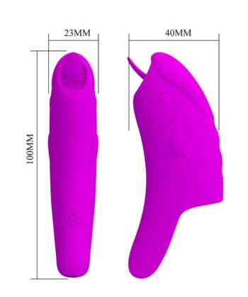 PRETTY LOVE - VIBRADOR DE DEDO RECARREGÁVEL PETERSON HONEY FINGER ROXO - Imagem 3