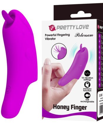 PRETTY LOVE - VIBRADOR DE DEDO RECARREGÁVEL PETERSON HONEY FINGER ROXO - Imagem 4