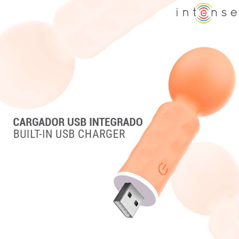 INTENSE - JARED MINI WAND MASSAGER RECARREGÁVEL USB LARANJA - Imagem 3