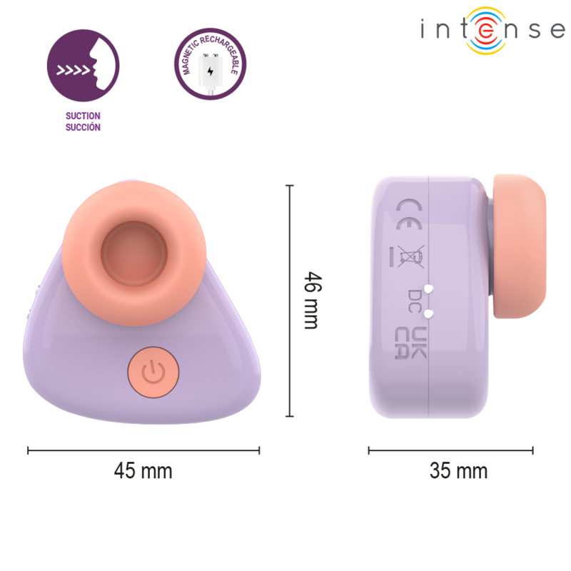 INTENSE - CUKI ESTIMULADOR CLITORIANO DE SUCÇÃO RECARREGÁVEL USB - ROXO - Imagem 3