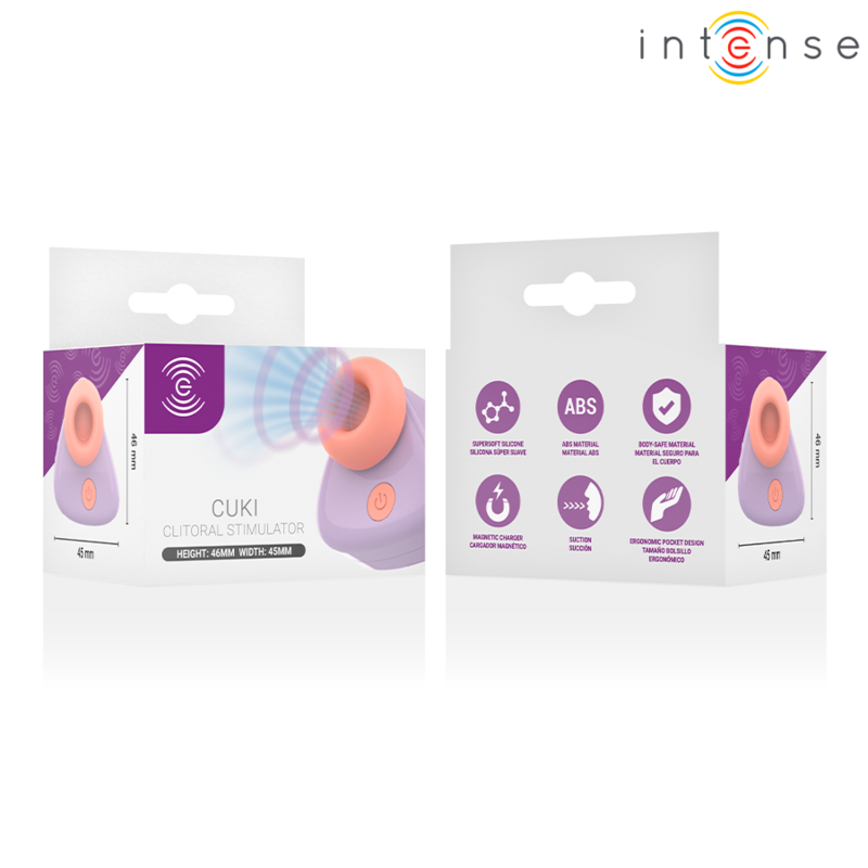 INTENSE - CUKI ESTIMULADOR CLITORIANO DE SUCÇÃO RECARREGÁVEL USB - ROXO - Imagem 5