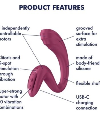 SATISFYER - G FOR GODDESS 3 VIBRADOR DE DUPLA ESTIMULAÇÃO BORGONHA - Image 3