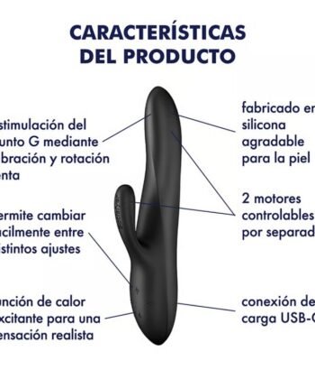 SATISFYER - HEAT FLEX 3 VIBRADOR COELHO AQUECIDO PRETO - Image 5