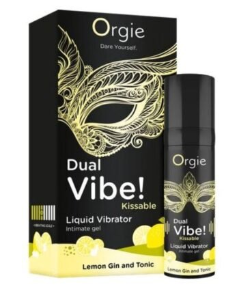 ORGIE - DUAL VIBE! VIBRADOR LÍQUIDO BEIJÁVEL COM SABOR DE LIMÃO, GIN TÔNICA 15 ML - Image 2