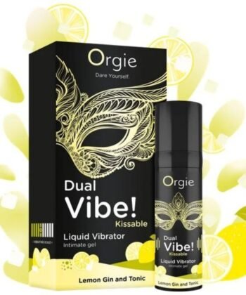 ORGIE - DUAL VIBE! VIBRADOR LÍQUIDO BEIJÁVEL COM SABOR DE LIMÃO, GIN TÔNICA 15 ML - Image 3