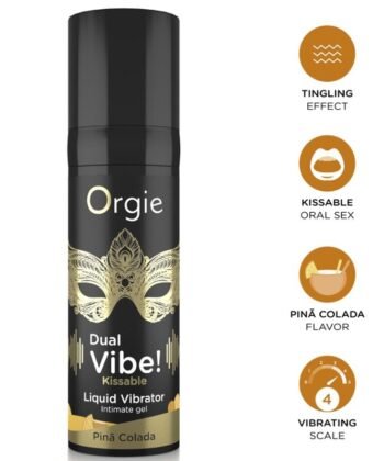 ORGIE - VIBE DUPLA! VIBRADOR LÍQUIDO BEIJÁVEL PIÑA COLADA 15 ML