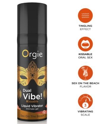 ORGIE - DUPLA VIBRAÇÃO! VIBRADOR LÍQUIDO BEIJÁVEL SEX ON THE BEACH 15 ML