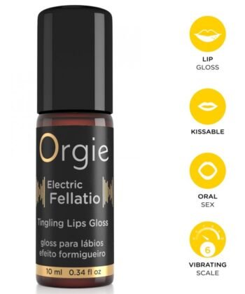 ORGIE - GLOSS LABIAL VIBRATÓRIO E FORMIGANTE PARA FELATIO ELÉTRICO 10 ML