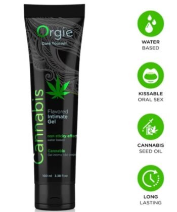 ORGIE - LUBRIFICANTE EM TUBO CANNABIS BEIJÁVEL GEL ÍNTIMO À BASE DE ÁGUA 100 ML
