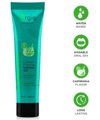 ORGIE - LUBRIFICANTE EM TUBO COQUETEL CAIPIRINHA GEL ÍNTIMO À BASE DE ÁGUA BEIJÁVEL 100 ML
