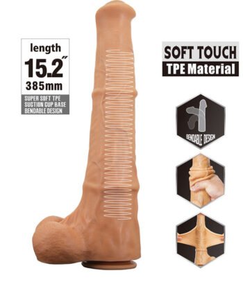 PRETTY LOVE - BENOIT DILDO REALISTA COM TOQUE SUAVE E PELE DESLIZANTE 38,5 CM NATURAL