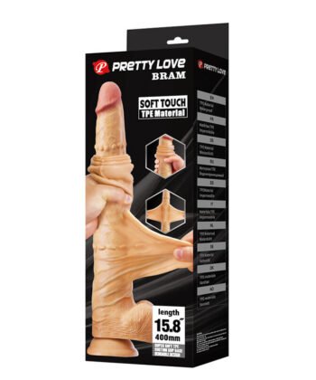 PRETTY LOVE - BRAM DILDO REALISTA DE TOQUE SUAVE COM PELE DESLIZANTE 40 CM NATURAL - Imagem 5
