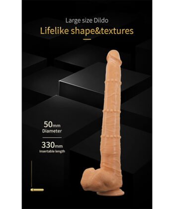 PRETTY LOVE - BRAM DILDO REALISTA DE TOQUE SUAVE COM PELE DESLIZANTE 40 CM NATURAL - Imagem 4