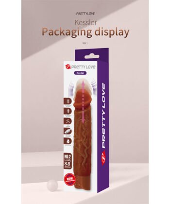 PRETTY LOVE – Vibrador realista Kessler com 10 modos de vibração e 10 intensidades 22 CM castanho - Imagem 3